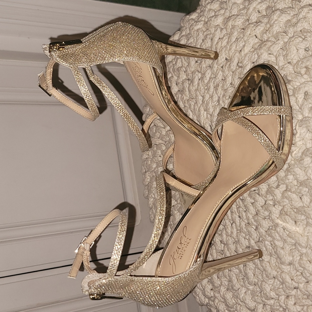 Badgley Mischka Gold Strappy Heels